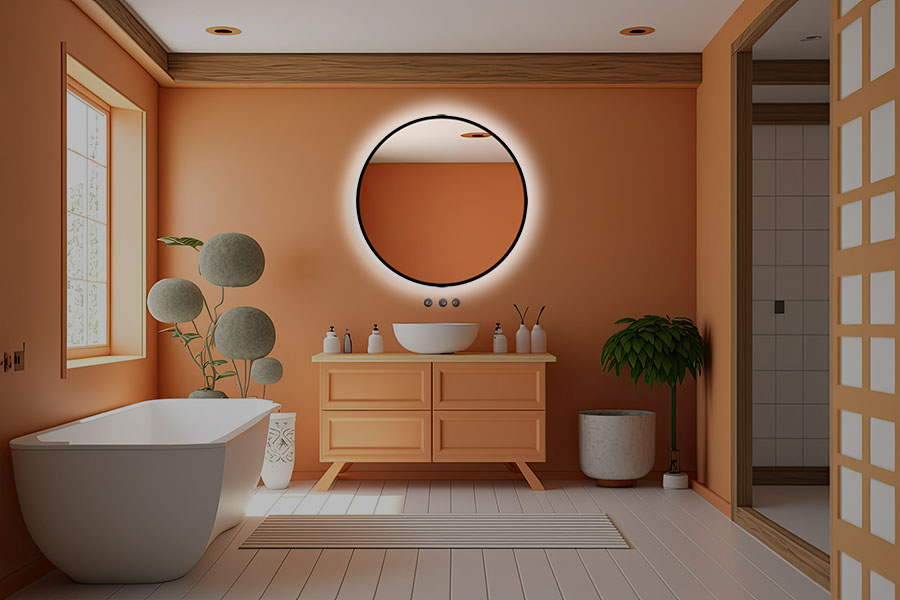 okrągłe lustro łazienkowe w ramie Rondo Ambiente fi 90