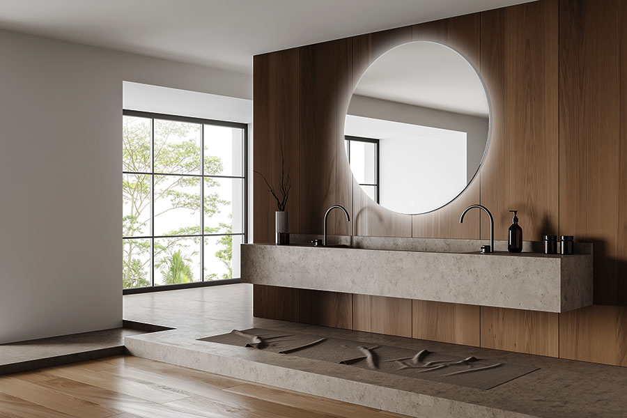 okrągłe lustro łazienkowe Koło LED fi 90