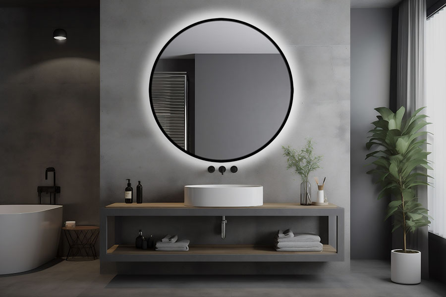 okrągłe lustro łazienkowe w ramie Rondo Ambiente fi 100