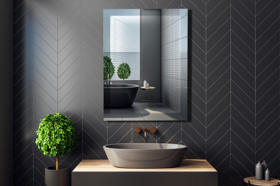 prostokątne lustro łazienkowe Stars 3D 60x80