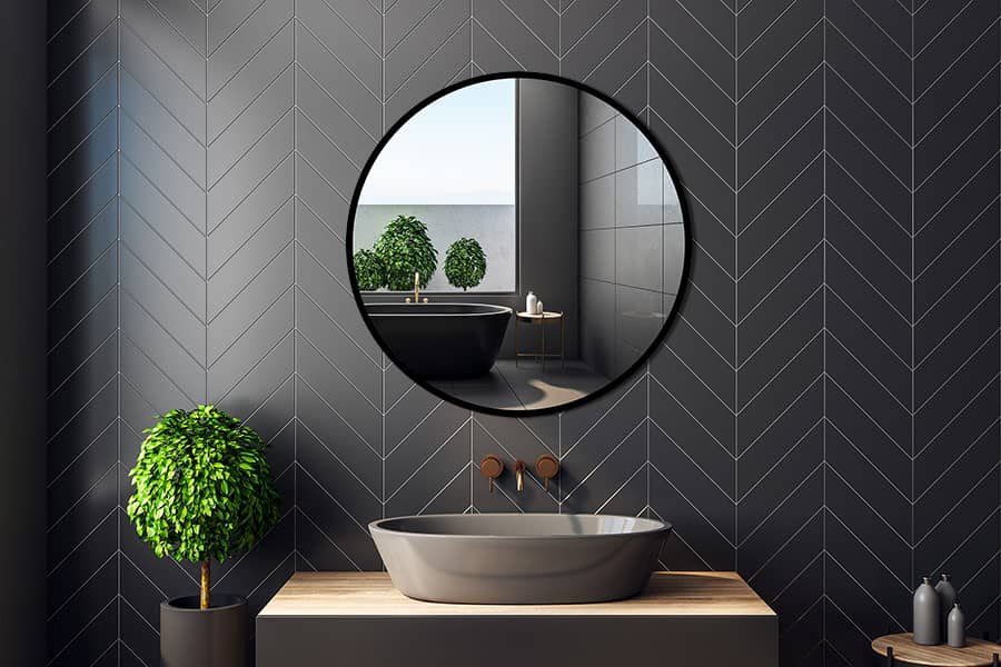okrągłe lustro łazienkowe Caro Loft fi 100