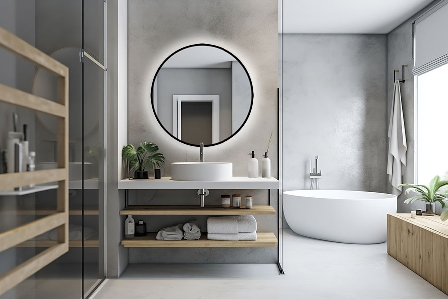 okrągłe lustro łazienkowe w ramie Rondo Ambiente fi 80