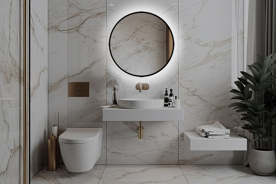 okrągłe lustro łazienkowe w ramie Rondo Ambiente fi 70